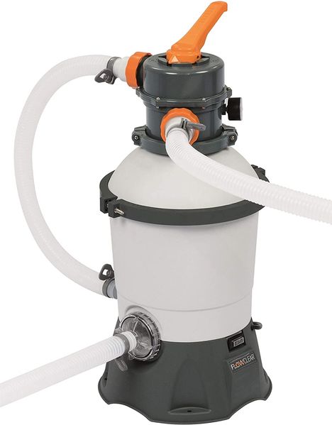 Sandfilteranlage MEGATRO 3,028 l/h - Kunststoff Weiß-Grau 40x27x27cm | Filteranlage Pool