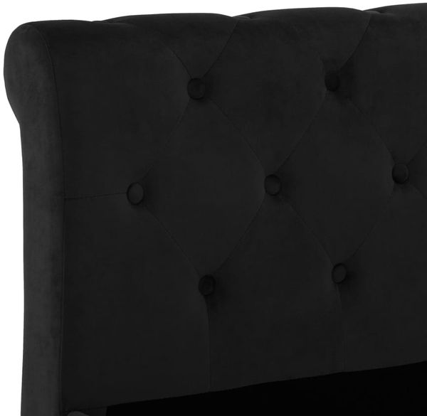 vidaXL Polsterbett Samt Schwarz 90x200 cm Bild 5