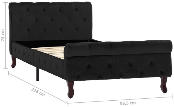vidaXL Polsterbett Samt Schwarz 90x200 cm Bild 7