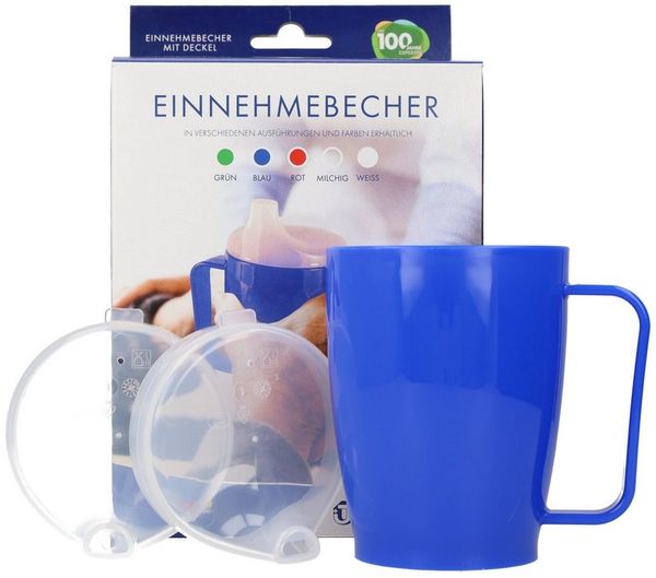 Dr. Junghans Medical GmbH Schnabelbecher Dr. Junghans Schnabelbecher 1 Griff, 2 Deckel, blau, Polypropylen, 2 Deckel mit 4mm / 12mm Öffnungen