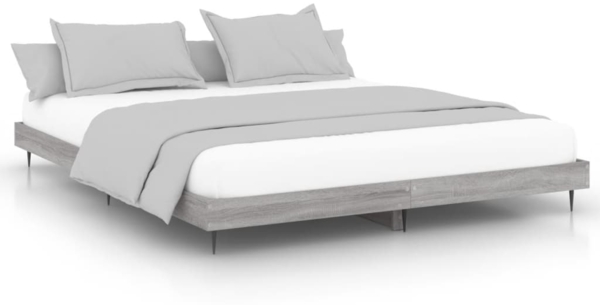vidaXL Bettgestell Grau Sonoma 140x200 cm Holzwerkstoff 832251