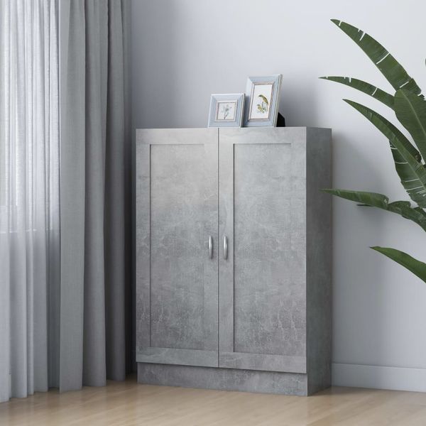 vidaXL Bücherschrank Betongrau 82,5x30,5x115 cm Holzwerkstoff 802718