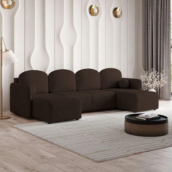 Masseno Ecksofa NUBERO mit Schlaffunktion U-Form, Sofa mit Bettkasten
