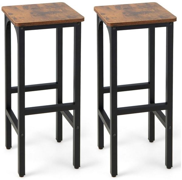 COSTWAY Barhocker (2er Set), mit Fußstütze, bis 150kg, Sitzhöhe 71,5cm