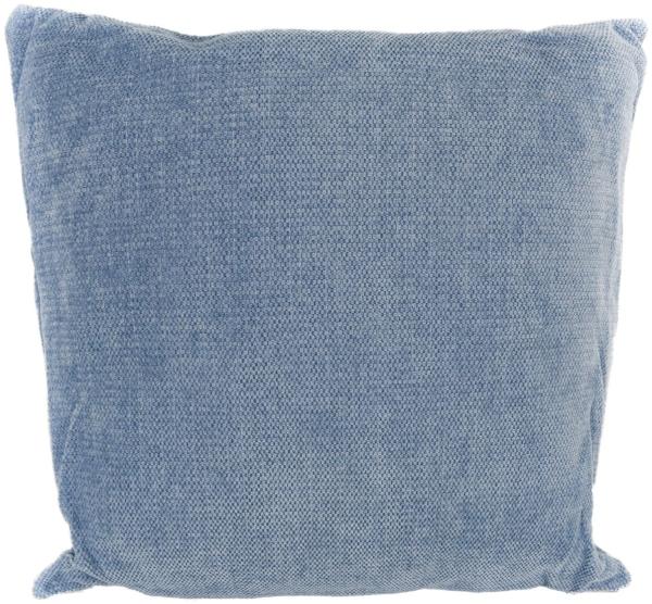 Chenille Dekokissen 45 x 45 cm Couchkissen einfarbig mit Reißverschluss blau