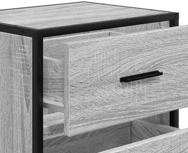 vidaXL Wand-Nachttisch Grau Sonoma 40x31x39,5 cm 848730 Bild 8