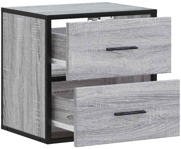 vidaXL Wand-Nachttisch Grau Sonoma 40x31x39,5 cm 848730 Bild 7