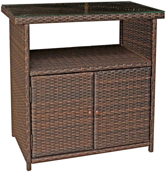 Sideboard PADUA Alu / Kunststoffgeflecht PE, coffee