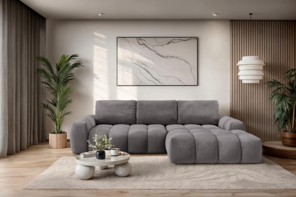 OTTO home Ecksofa AZITA klein optionale Schlafsofa mit Bettkasten, B/T/H: 270/166,5/84cm, L-Form mit Wellenunterfederung, Bubble-Optik Bild 5