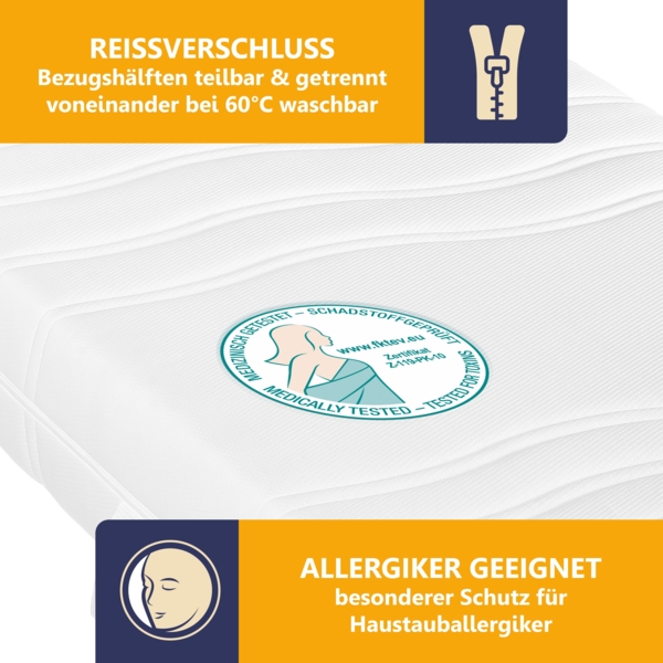 Kaltschaummatratze High Relax ergonomischer Schlaf wie im Luxus-Hotel, Beco, 21 cm hoch, Qualität 100% Made in Germany, 180x200 cm, H3 Bild 6