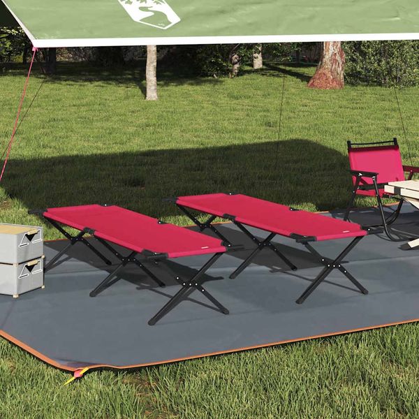 vidaXL Klapp Schlafbett fürs Camping 2 pcs Rot 193 x 69 x 45 cm 42003182