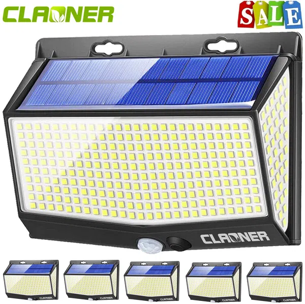 Large 468 LED Solar Wandleuchte Outdoor Garten Bewegungssensor Sicherheit Flut Licht