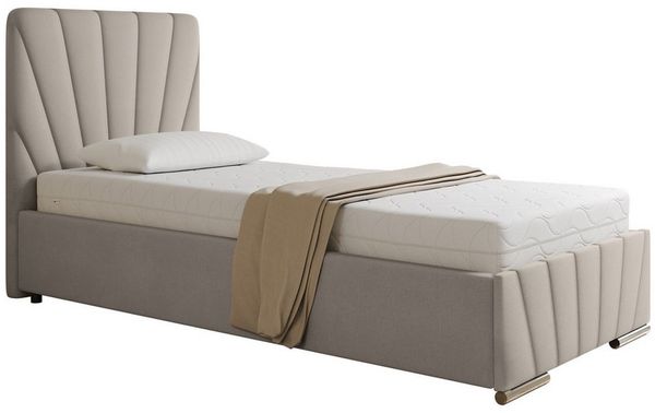 PANDA MÖBEL GmbH Polsterbett RAY mit Stauraum aus Kiefernholz 120cm x 100cm x 90cm