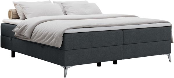 Boxspringbett - Doppelbett mit Multipocket-Matratze - LESS -140x200 - Dunkelgrau Stoff - H4 Bild 3