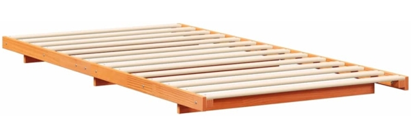vidaXL Bodenbettgestell Wachsbraun 75 x 190 cm Massivholz Kiefer 873099