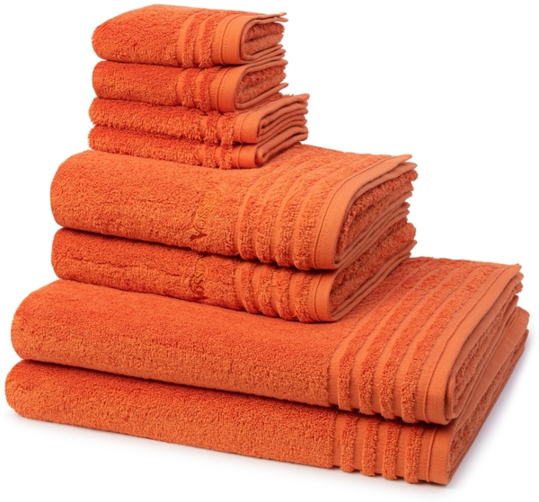 Vossen Vienna Style Supersoft 8 tlg. Frottier-Set - 2 X Handtuch (50 X 100cm), 2 X Duschtuch (67 X 140cm), 2 X Gästetuch (30 X 50cm), 2 X Seiftuch (30 X 30cm) - 620 g/m2 - Fiesta