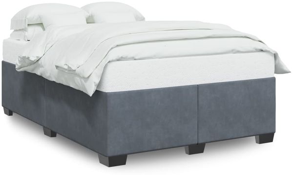 Doppelbett, Bettgestell Modernen ohne Matratze Dunkelgrau 140x190 cm Samt d2190e