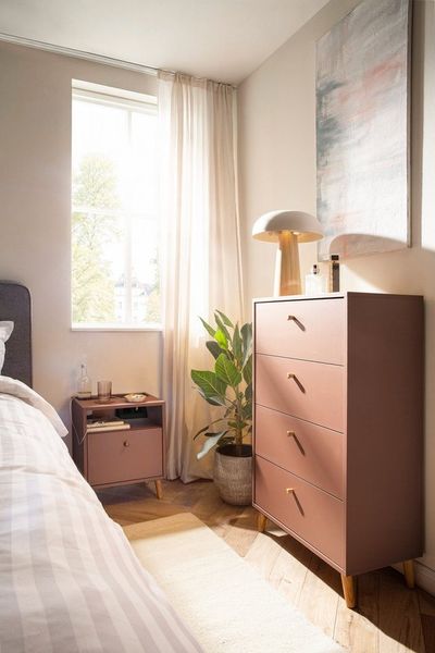 Schildmeyer Kommode Bjarne 160564, Mauve, 60,1 x 33 x 101,3 cm