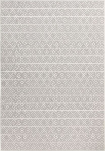 In- und Outdoor Teppich Öland - Streifen, Farbe: Beige Silber, Größe: 80x150 cm