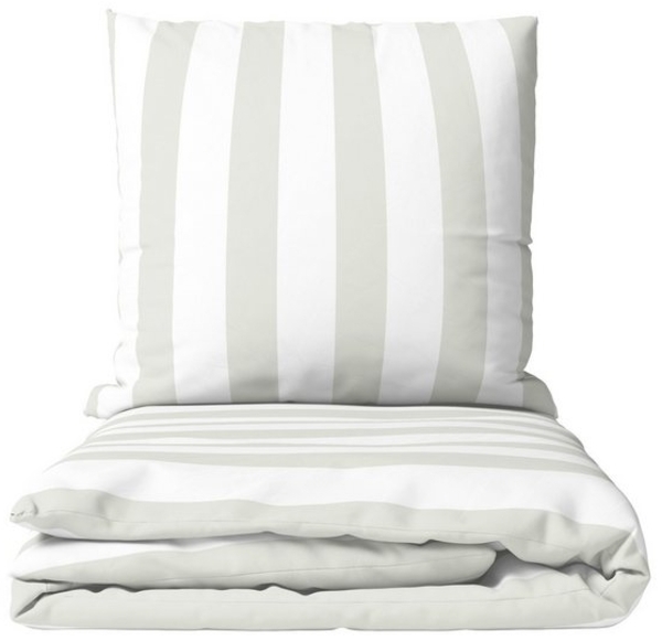Leonado Vicenti Bettwäsche Baumwolle 135x200 cm und 155x220 cm, Jersey, 2 teilig, Streifen in Grau und Weiß mit Markenreißverschluss Bild 4