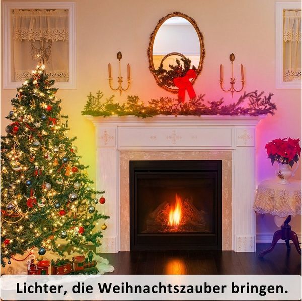 ZMH LED-Streifen RGB einstellbar mit Fernbedienung App LED-Streifen, 1-flammig, Music Sync