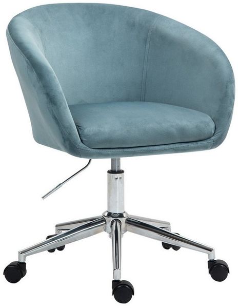 SVITA Bürostuhl LOUISA, Schreibtischstuhl, Samtbezug, 360° drehbar, Blau
