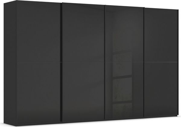 rauch Schwebetürenschrank Kleiderschrank Schrank Garderobe Schlafzimmerschrank SCALE-DUO edle zweigeteilte Türen Glas-Front mit 3 Zierleisten MADE IN GERMANY