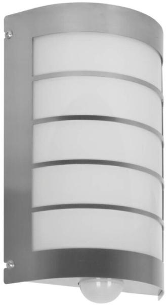 Außenwandleuchte mit BM, 1 x E27/75W, Edelstahl, mit Gitter Edelstahl mit Gitter