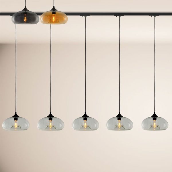 s.luce Cruet Low Esstisch-Pendelleuchte 1-Phasen-Schiene Endeinspeiser Klar