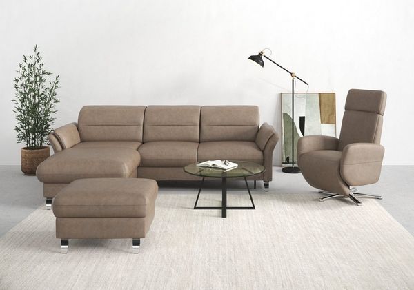 sit&more Ecksofa Grenoble L-Form mit Federkern, wahlweise mit Bettfunktion, Bettkasten, Arm- und Kopfteilverstellung