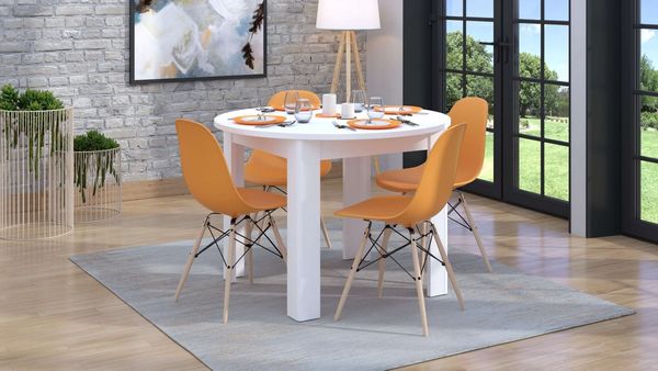 Home affaire Esstisch Ancona runder Tisch, 106 cm, MFD Tischplatte, in verschiedenen modern Farben, Ideal für eine moderne Küche