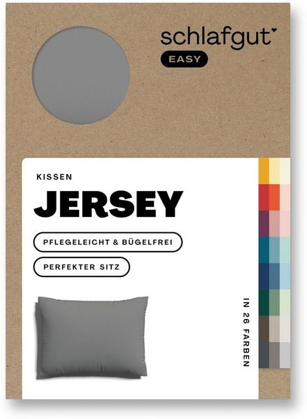 Schlafgut 'EASY' Kissenbezug, Jersey, Grey Mid, 60x80 cm