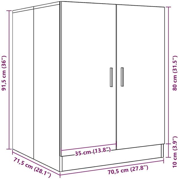 vidaXL Waschmaschinenschrank Artisan-Eiche 70,5x71,5x91,5 cm 856641 Bild 10