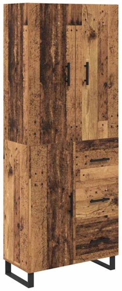 vidaXL Highboard mit Schubladen 2 pcs Altholz Engineered Wood und Glas 3415693