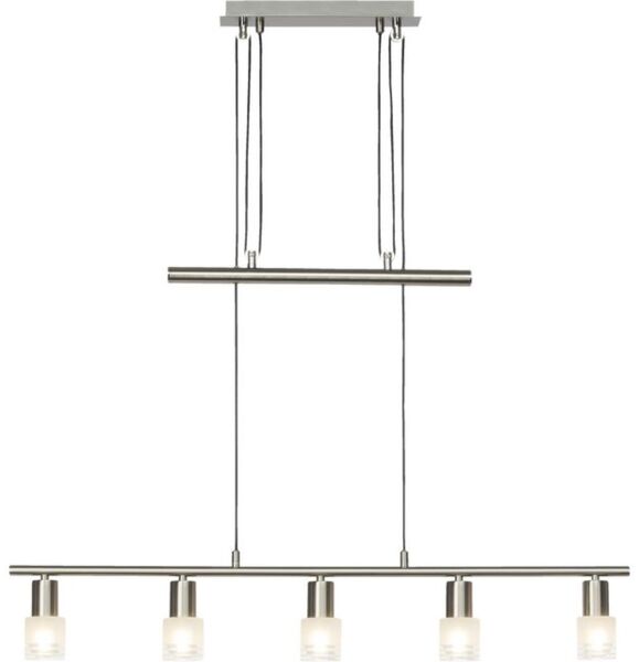 Lightbox Pendelleuchte, LED wechselbar, Warmweiß, Hängelampe, höhenverstellbar, 173 x 91 x 8 cm, 5 x E14, 400 lm, inkl. LEDs