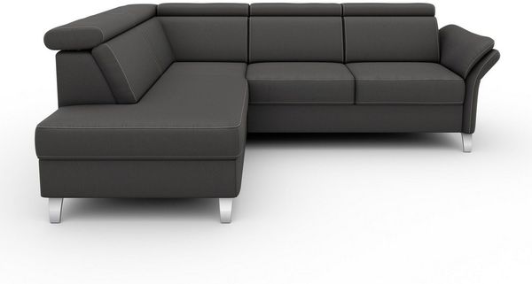 sit&more Ecksofa Vincenzo L-Form, inklusive Kopfteilverstellung, wahlweise mit Bettfunktion, Bettkasten