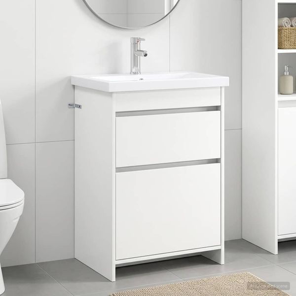 vidaXL Badezimmermöbel-Set Weiß 61 x 40 x 84,5 cm Holzwerkstoff 3404258