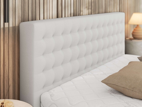 Polsterbett mit Holzlattenrost Doppelbett PAVO CLASSIC, hohe Kopfteil, Bettkasten mit Gasdruckfeder - 180x200 cm - Weiß Kunstleder Bild 3