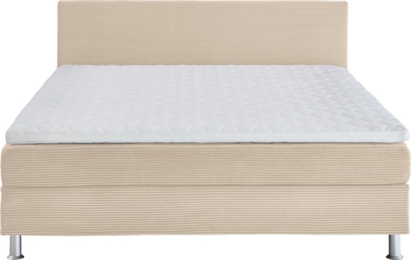 ATLANTIC home collection Boxbett inklusive Rost und H3 Federkernmatratze, Holz, Creme, 180x200 cm Bild 2
