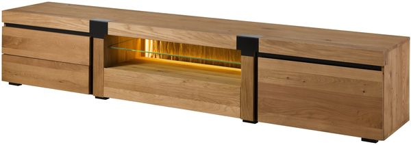 TV-Board Wildeiche 260x48x50 natur geölt ROTTERDAM #120