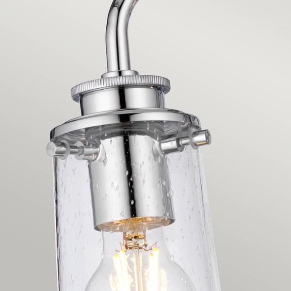 Elstead Lighting QN-BRAELYN3-PC QUINTIESSE Wandleuchte Braelyn E27 40W IP44 Stahl, Chrom poliert; Blasenglas klar L:18. 3cm H:25. 7cm B:60. 3cm dimmbar