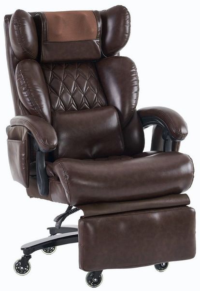 OKWISH Bürostuhl Chefsessel mit Massage- und Heizfunktion (mit 360° drehbar, verstellbare Rückenlehne, Kunstleder, Fußstütze, 1 St), mit Massage
