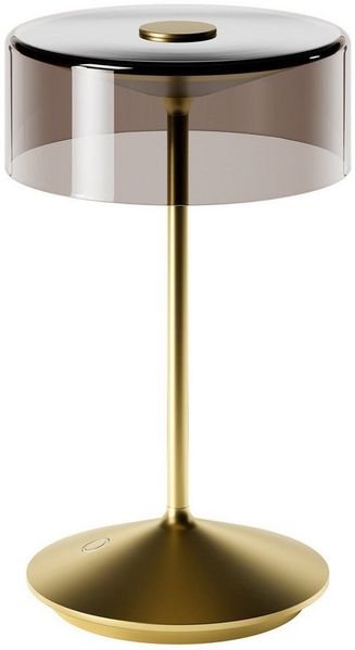 SIGOR LED Tischleuchte Akku-Glasleuchte NUMOTION goldfarben, Dimmbar, LED fest integriert, Warmweiß