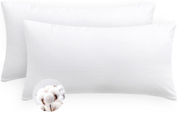 Kissenbezug 40x80 Grau Baumwolle Reißverschluss 2er Set Anthrazit