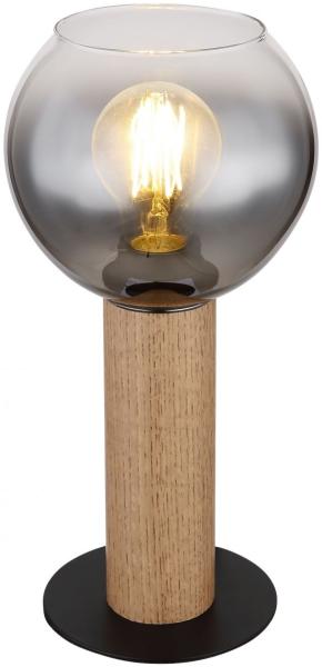 GLOBO Tischleuchte Wohnzimmer Tischlampe Holz Glas Nachttischlampe 15656T