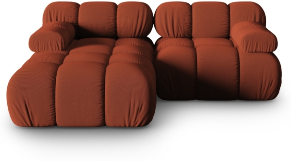 Micadoni Modulares Ecksofa Bellis 3-Sitzer Links 3D-Stoff Sonic Ziegel