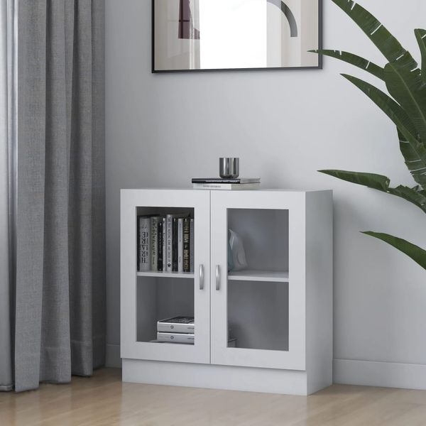 vidaXL Vitrinenschrank Weiß 82,5x30,5x80 cm Holzwerkstoff 802741