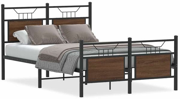 Einzelbettgestell Design für Erwachsene ohne Matratze Braun Eiche 120x190 cm Holzwerkstoff d4144e