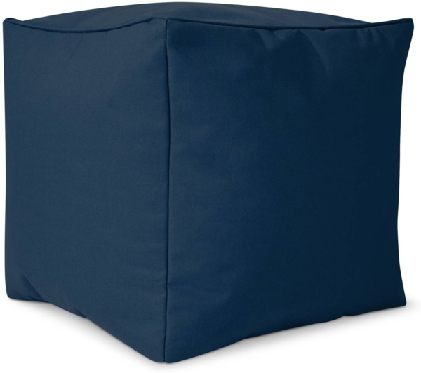 Green Bean® Sitzsack-Hocker 40x40x40cm mit EPS-Perlen Füllung - Sitz-Pouf für Sitzsäcke - Sitzhocker für Kinder und Erwachsene - Dunkelblau