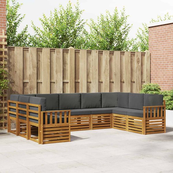 vidaXL Ecksofa Set mit Kissen 9 pcs Natur und Anthrazit 3375472